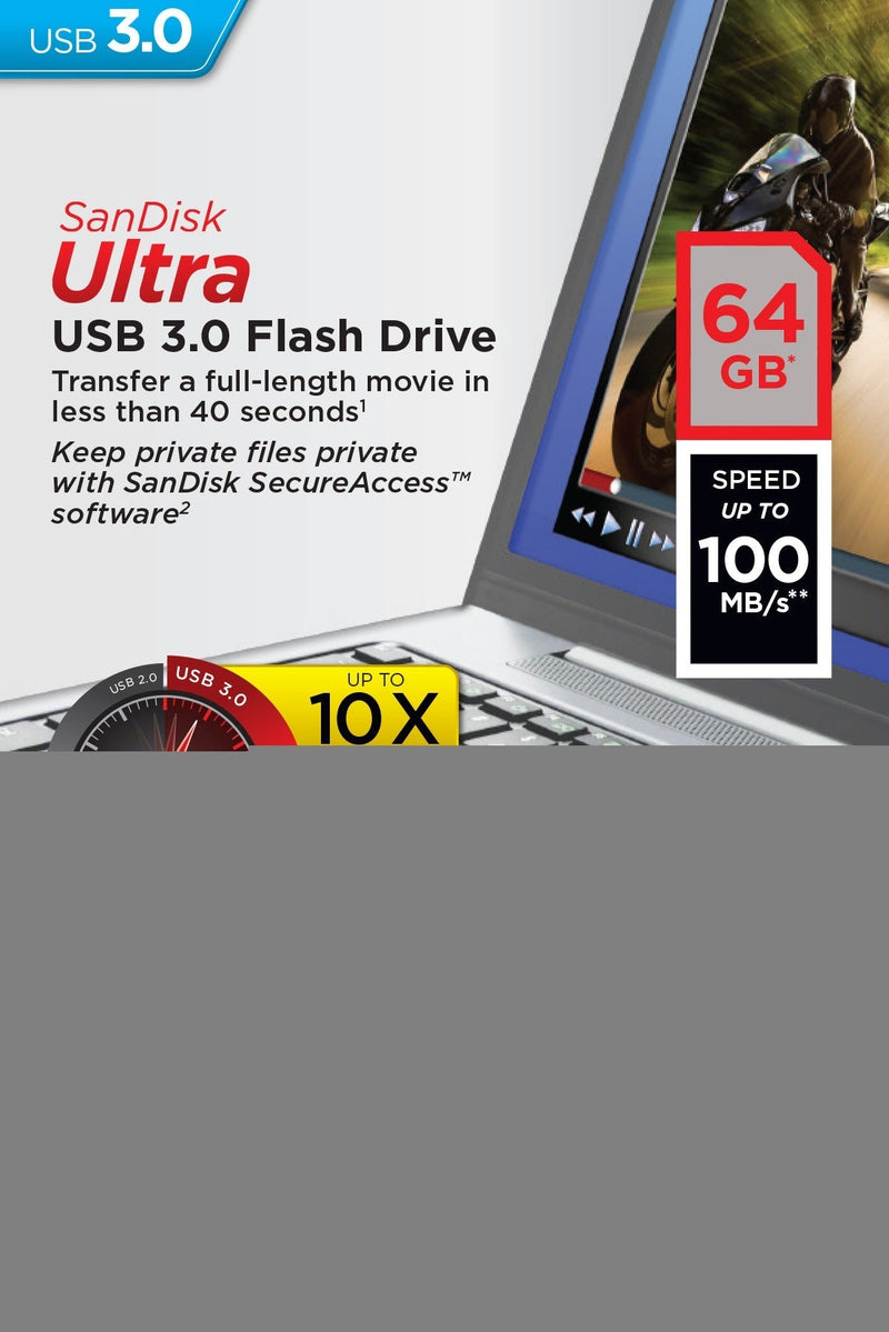 Sandisk Ultra USB flash drive 64 GB USB Type-A 3.2 Gen 1 (3.1 Gen 1) Black