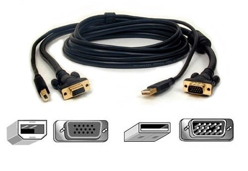 Belkin OmniView USB/VGA KVM, 3m KVM cable Black