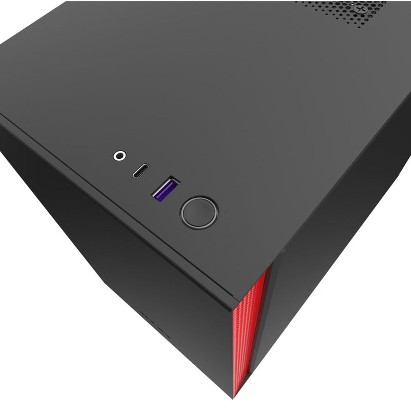 NZXT H210i Matte Black Red Mini-Tower Black,Red Case