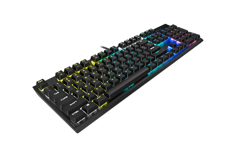 Corsair (CH-910D018-) K60 RGB Low Profile Mechanical Gaming Keyboard - Black, Low Profile Speed Switches