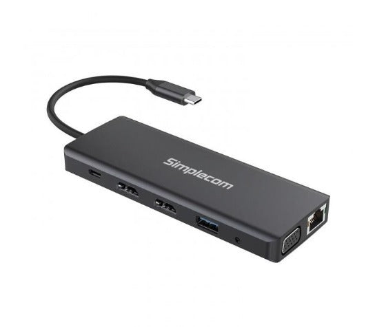 Simplecom CHN612 USB-C 12-in-1 Multiport Dual HDMI+VGA Triple Display Docking Station