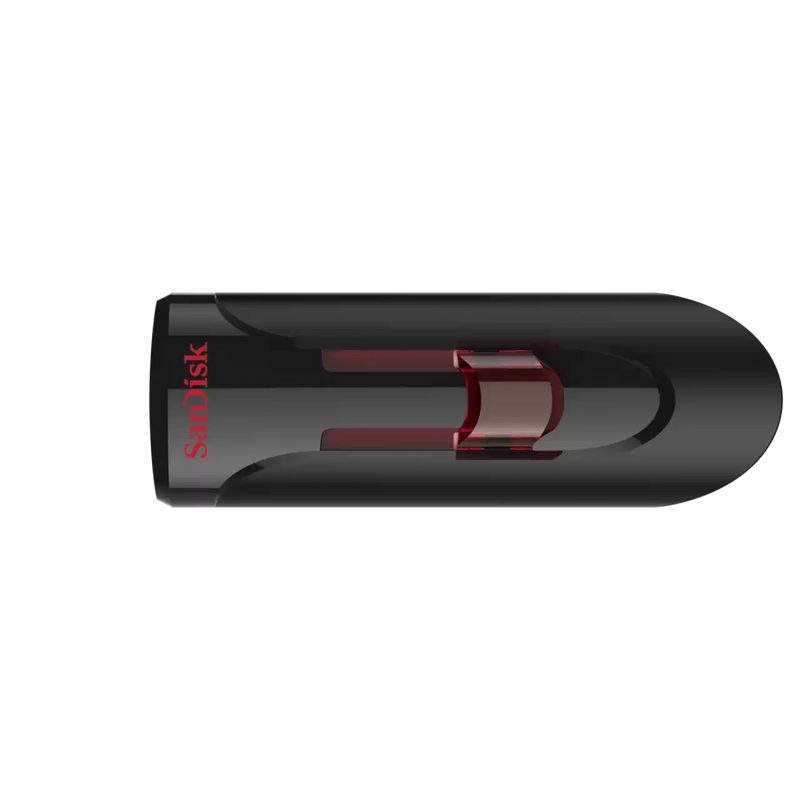 WESTERN DIGITAL SANDISK CRUZER GLIDE 3.0 USB FLASH DRIVE CZ600 128GB USB3.0 BLACK WITH RED SLIDER RETRACTABLE DESIGN 5Y