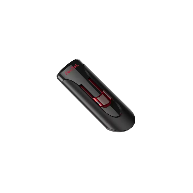 WESTERN DIGITAL SANDISK CRUZER GLIDE 3.0 USB FLASH DRIVE CZ600 128GB USB3.0 BLACK WITH RED SLIDER RETRACTABLE DESIGN 5Y