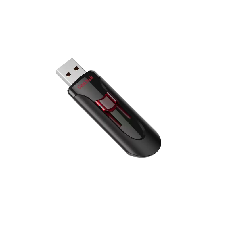WESTERN DIGITAL SANDISK CRUZER GLIDE 3.0 USB FLASH DRIVE CZ600 32GB USB3.0 BLACK WITH RED SLIDER RETRACTABLE DESIGN 5Y