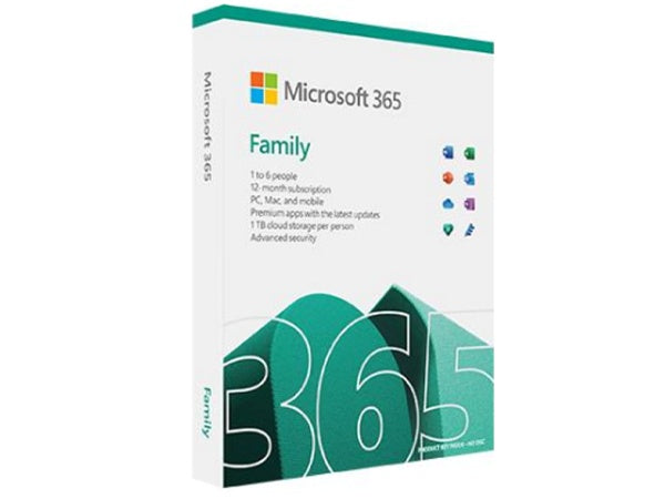 Microsoft 6GQ-01554 Microsoft 365 Family English APAC DM Subscr 1YR Medialess P8