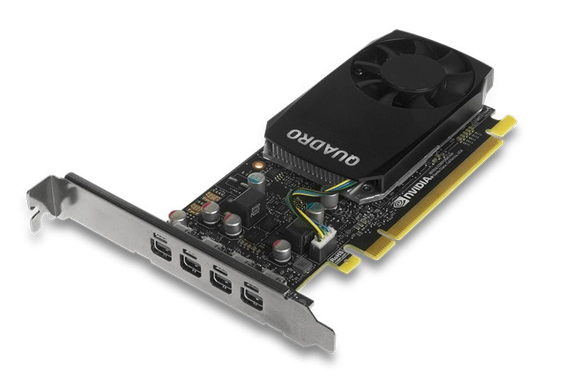 Leadtek Quadro P1000 4GB Low Profile Workstation Graphic Card - 4GB GDDR5 / 128-bit / 80 GB/s / 640 CUDA Cores / 4x MDP1.4 / Max Res 7680 x 4320 / Shader Model 5.1, OpenGL 4.5, DirectX 12.0 / Single Slot, Low Profile / 900-5G212-2250-000