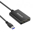 Simplecom DA369 USB 3.0 or USB-C to Dual 4K HDMI 2.0 Display Adapter for 2x 4K@60Hz Extended Screens