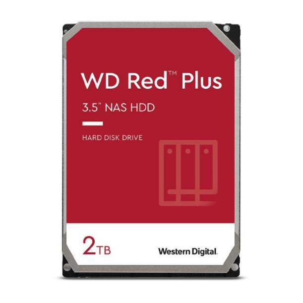Western Digital (WD20EFZX) Red Plus 2TB 3.5" NAS Hard Drive, 128MB 5400RPM, CMR