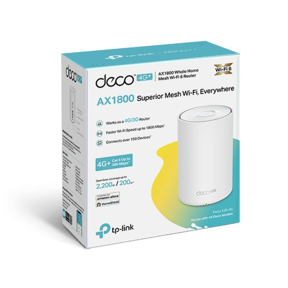 TP-Link Deco X20-4G 4G+ AX1800 Whole Home Mesh WiFi 6 Gateway