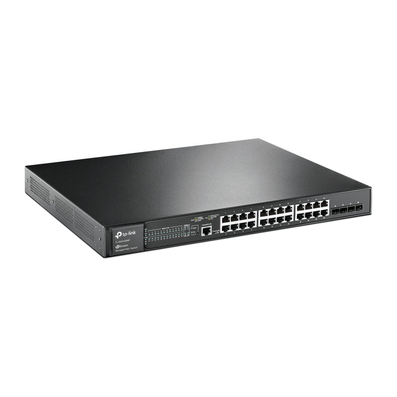 TP-Link TL-SG3428MP JetStream 28-Port Gigabit L2 Managed Switch with 24-Port PoE+, Static Routing,Omada