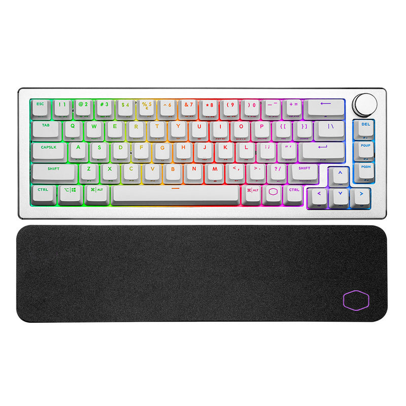 CoolerMaster CK-721-SKTL1-US CK721 65% RGB Wireless Mechanical Gaming Keyboard. Silver White, TTC Blue Switch