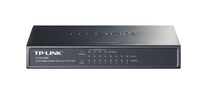 TP-LINK TL-SG1008P network switch Gigabit Ethernet (10-100-1000) Grey Power over Ethernet (PoE)