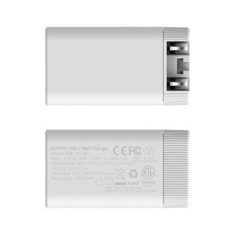 J5Create JUP1365 65W GaN Power Delivery USB-C Mini AC Wall Charger