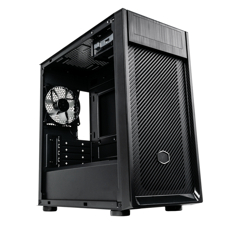 COOLER MASTER MASTERBOX E300, MATX, LARGE FILTERED INTAKES, SUPPORT ODD, FULL BLACK COATIN