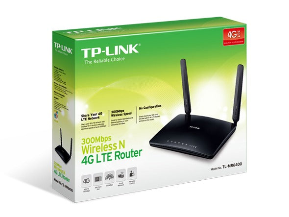 TP-LINK TL-MR6400 APAC wireless router Single-band (2.4 GHz) Fast Ethernet 3G 4G Black