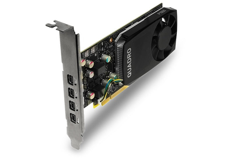 Leadtek Quadro P1000 4GB Low Profile Workstation Graphic Card - 4GB GDDR5 / 128-bit / 80 GB/s / 640 CUDA Cores / 4x MDP1.4 / Max Res 7680 x 4320 / Shader Model 5.1, OpenGL 4.5, DirectX 12.0 / Single Slot, Low Profile / 900-5G212-2250-000
