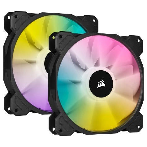 Corsair iCUE SP140 RGB ELITE 140mm PWM Case Fan with Lighting Node CORE, 2 Pack