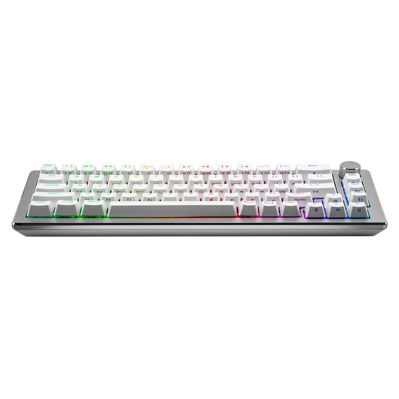 CoolerMaster CK-721-SKTL1-US CK721 65% RGB Wireless Mechanical Gaming Keyboard. Silver White, TTC Blue Switch