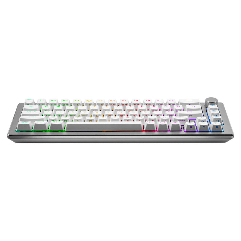 CoolerMaster CK-721-SKTL1-US CK721 60% RGB Wireless Mechanical Gaming Keyboard. Silver White, TTC Blue Switch