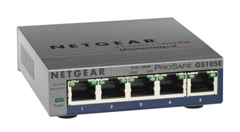 Netgear 5-Port ProSAFE Gigabit PoE Plus Managed L2 Gigabit Ethernet (10/100/1000) Grey Power over Ethernet (PoE) (Power Adatper not included)
