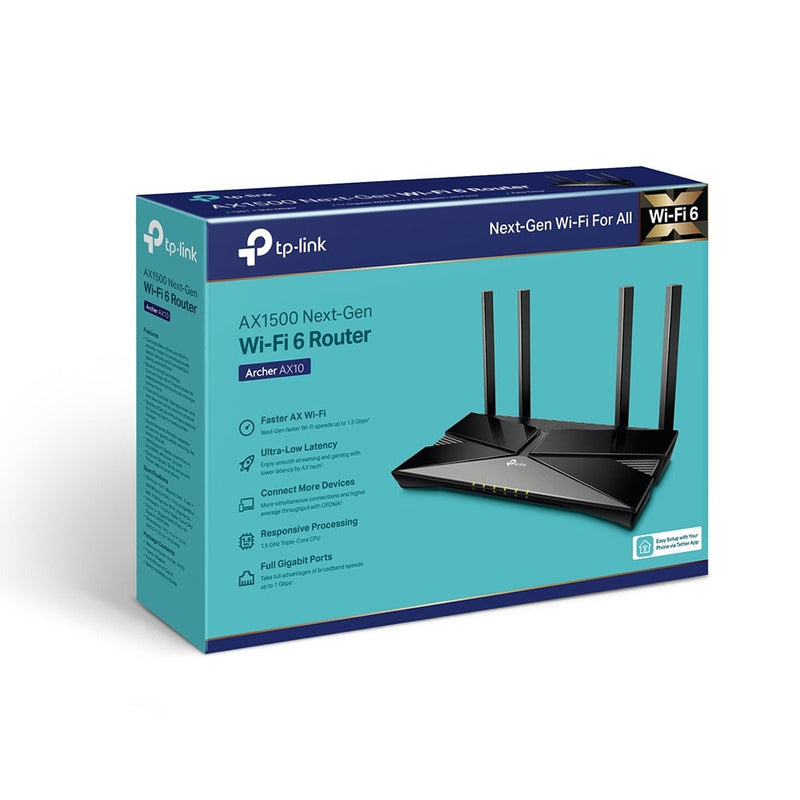 TP-LINK Archer AX10 wireless router Dual-band (2.4 GHz - 5 GHz) Gigabit Ethernet Black