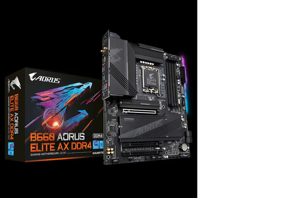 Gigabyte B660 AORUS ELITE AX DDR4 Intel LGA 1700 ATX Motherboard,4 x DDR~128GB 3x PCI-E, 3x M.2, 4x SATA, 4x USB-C