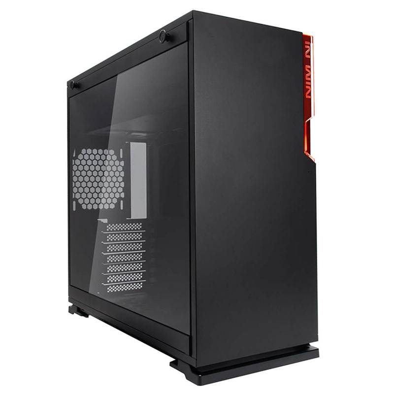 InWin 101C Black Mid Tower ATX Case w/Tempered Glass Side Panel,1x USB 3.1 Gen 2 Type-C, 2x USB 3.0, HD Audio - Internal Drive Bays: 2x 3.5", 2x 2.5", or 4x 2.5" - Max. VGA Card Length: 421mm - Expansion Slots: 7x PCI-E
