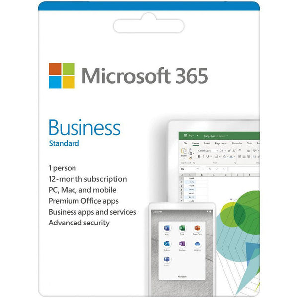 Microsoft (KLQ-00453) 365 Business Standard Retail 1 Year Subscription, Medialess, Mac/Win