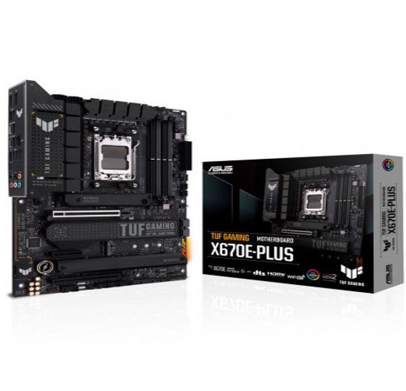 ASUS TUF GAMING X670E-PLUS (AM5) ATX Motherboard 4x DDR5 128GB, 1 x PCIe 4.0 x16, 4 x M.2, 4 x SATA, 1x DP,1x HDMI 2.5Gb Ethernet