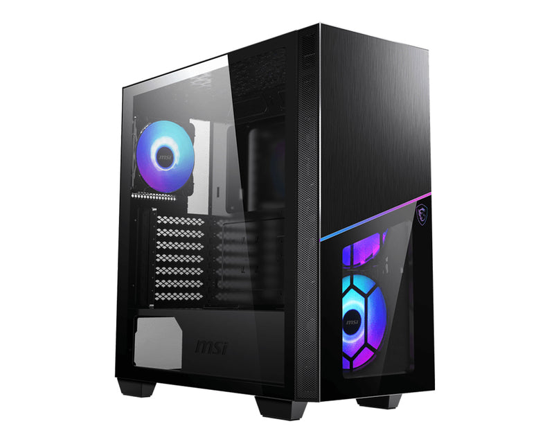MSI MPG SEKIRA 100R 'S100R' Mid Tower Gaming Computer Case 'Black, 4x 120mm ARGB, Mystic Light Sync, 8 Channel ARGB Hub, USB Type-C, Tempered Glass Panels, ATX, mATX, mini-ITX'