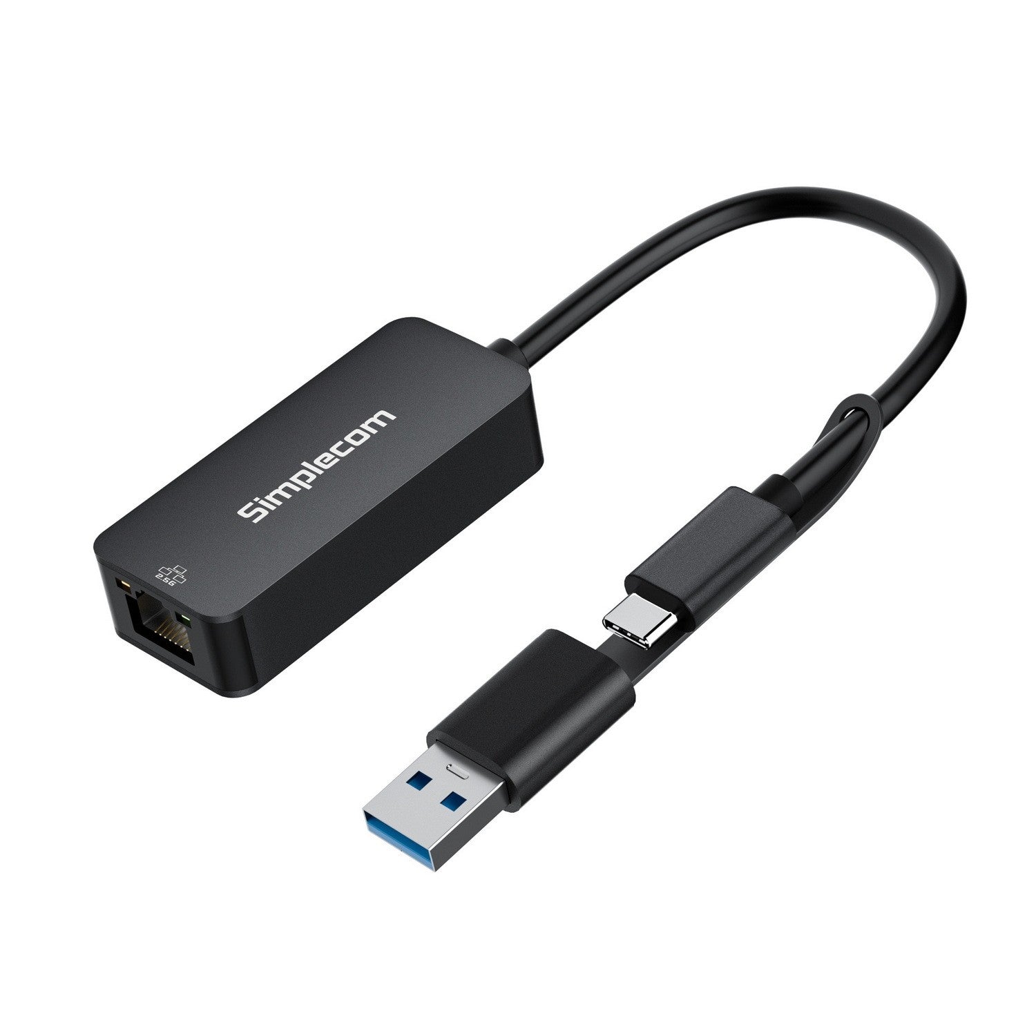 Simplecom NU405 SuperSpeed USB-C and USB-A to 2.5G Ethernet Network Adapter Aluminium 2.5Gbps LAN
