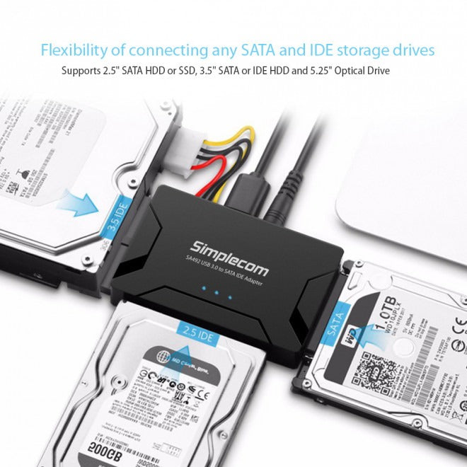 Simplecom SA492 USB 3.0 to SATA IDE Adapter with Power Supply