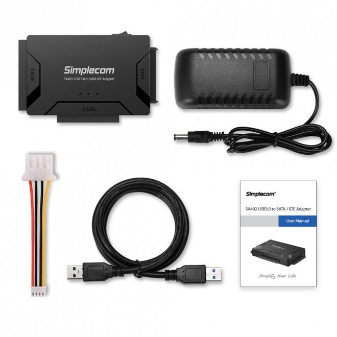 Simplecom SA492 USB 3.0 to SATA IDE Adapter with Power Supply