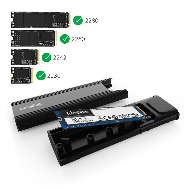 Simplecom SE504v2 NVMe / SATA Dual Protocol M.2 SSD USB-C Enclosure Tool-Free USB 3.2 Gen 2 10Gbps