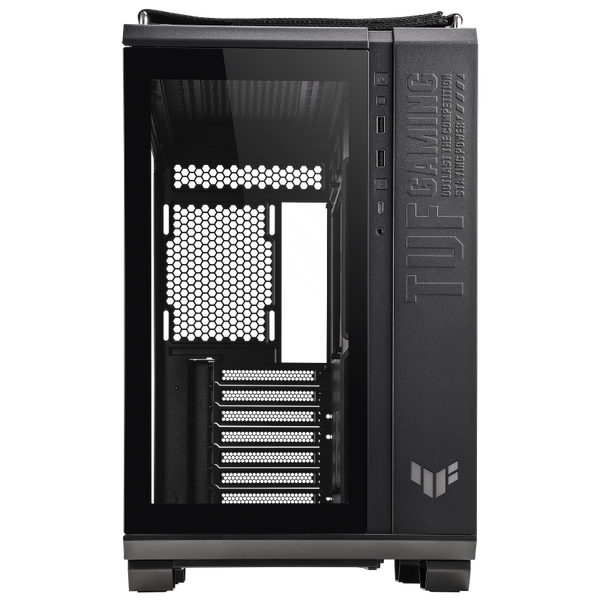 Asus GT502 TUF GAMING CASE BLK TG GT502 Tuf Gaming Case Black Edition MID Tower ATX Case Tempered Glass Panel Support 360mm Cooler supports ATX PSUs up to 200mm. graphics card up to 400mm