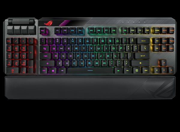 ASUS MA02 ROG CLAYMORE II/BL/US 80%/100% Gaming Mechanical Keyboard, ROG RX Optical Switches, Detachable Numpad, Wired/Wireless Mode, 43 Hours